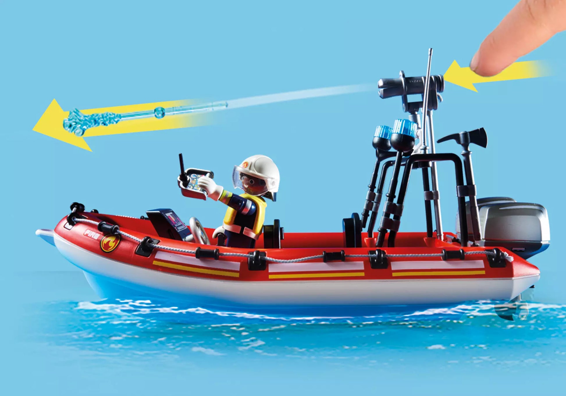 Playmobil 70335 City Action Promo Pack Feuerwehreinsatz Heli und Boot - plegobil