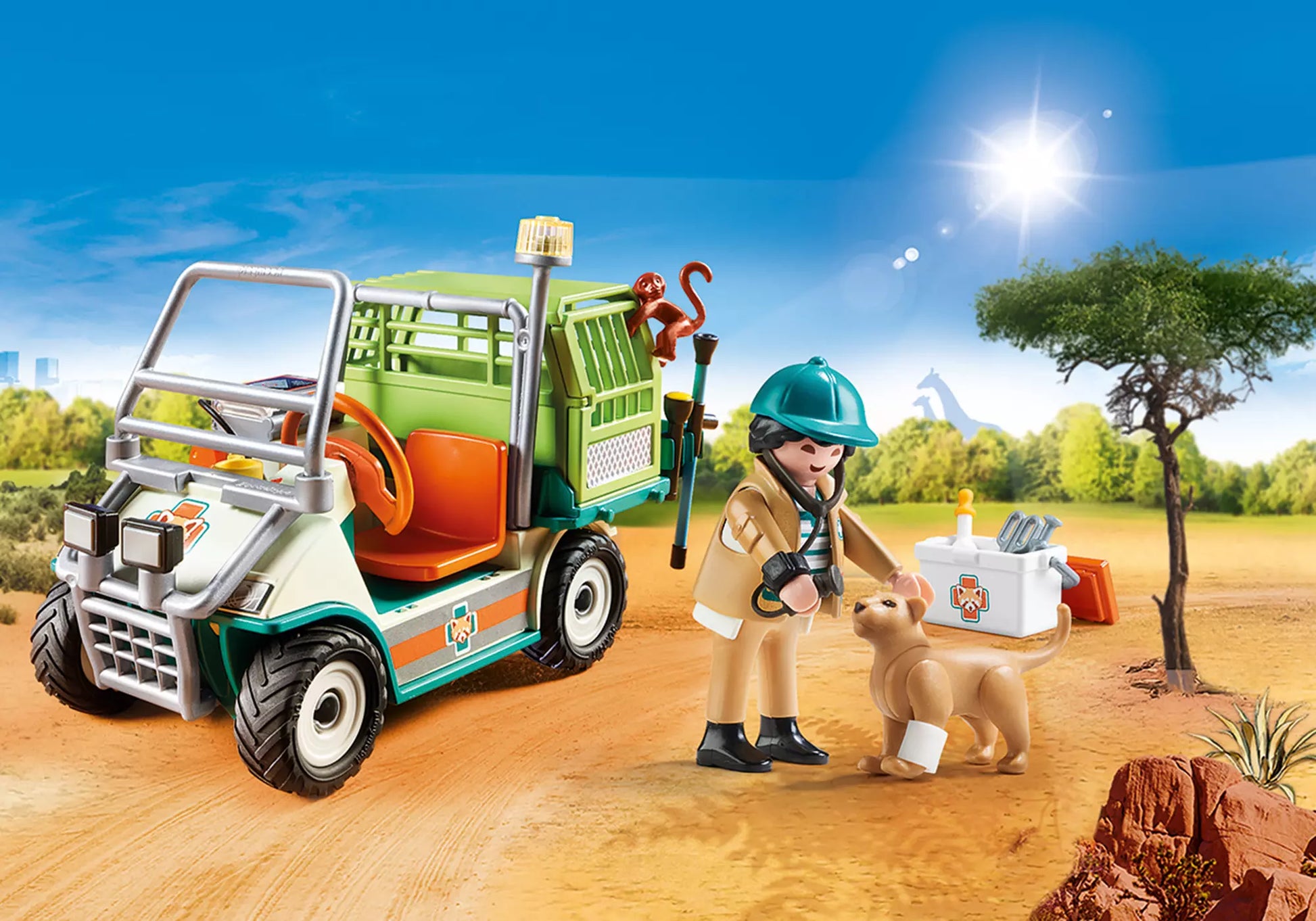 Playmobil 70346 Family Fun Zoo-Tierarzt mit Fahrzeug - plegobil