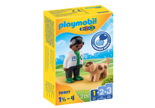 Playmobil 70407 1-2-3 Tierarzt mit Hund - plegobil