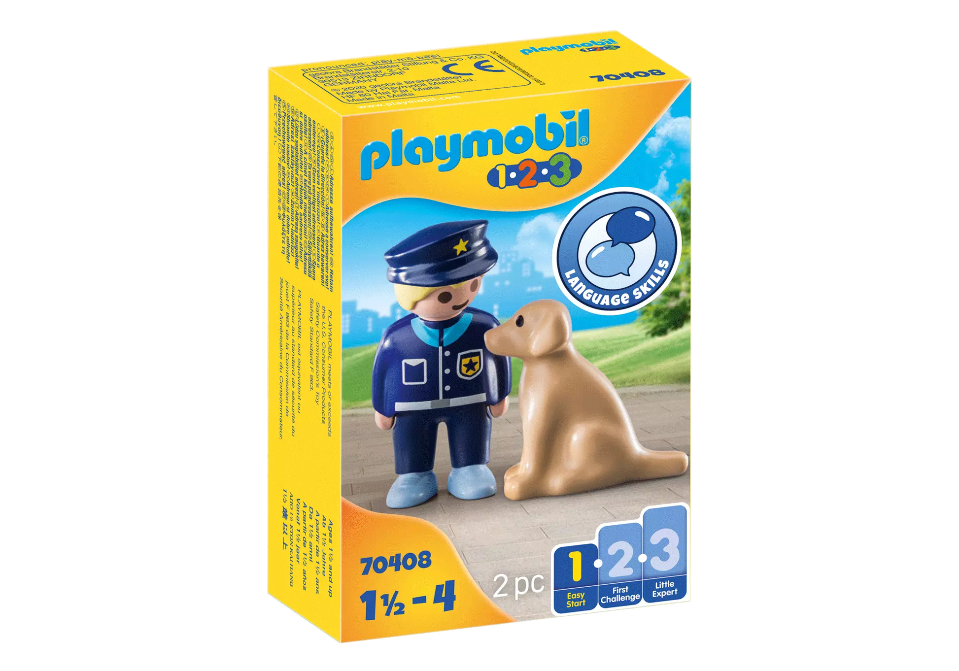 Playmobil 70408 1-2-3 Polizist mit Hund - plegobil