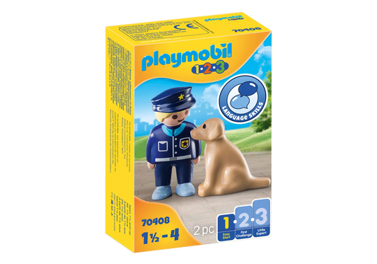Playmobil 70408 1-2-3 Polizist mit Hund - plegobil