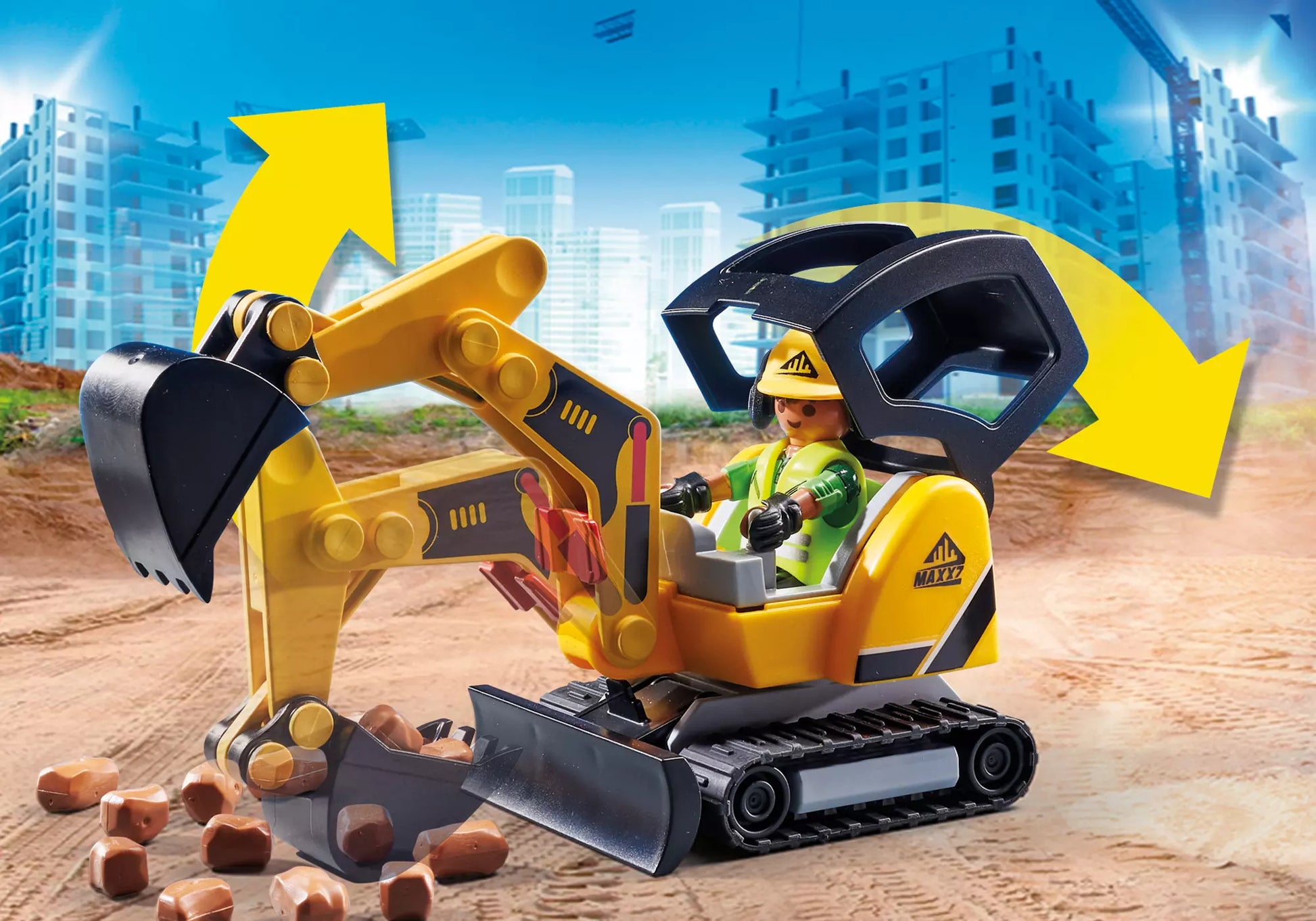 Playmobil 70443 City Action Minibagger mit Bauteil - plegobil