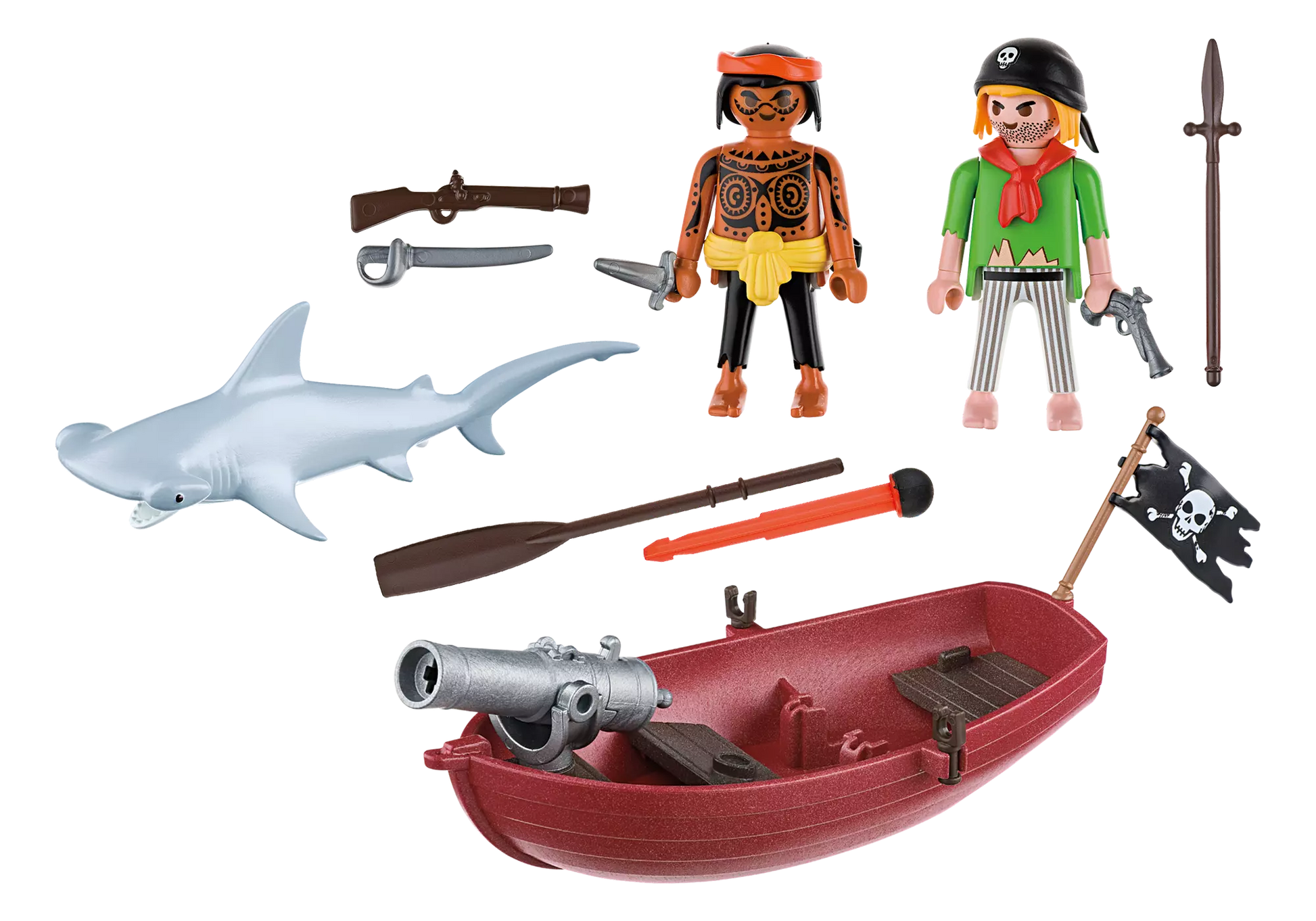 Playmobil 70493 Pirates Piraten-Ruderboot mit Hammerhai - plegobil