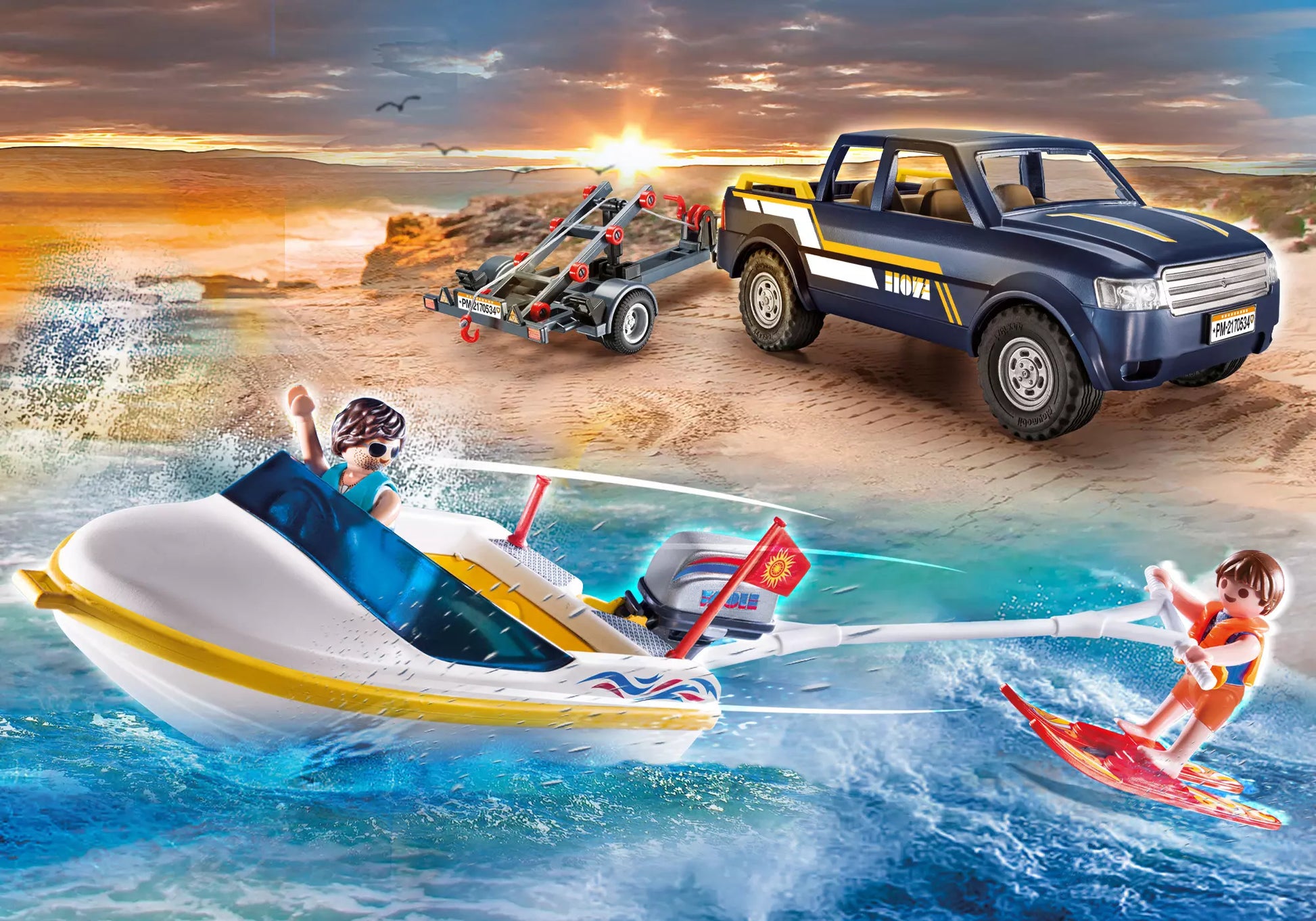 Playmobil 70534 Family Fun Pick-Up mit Speedboat - plegobil