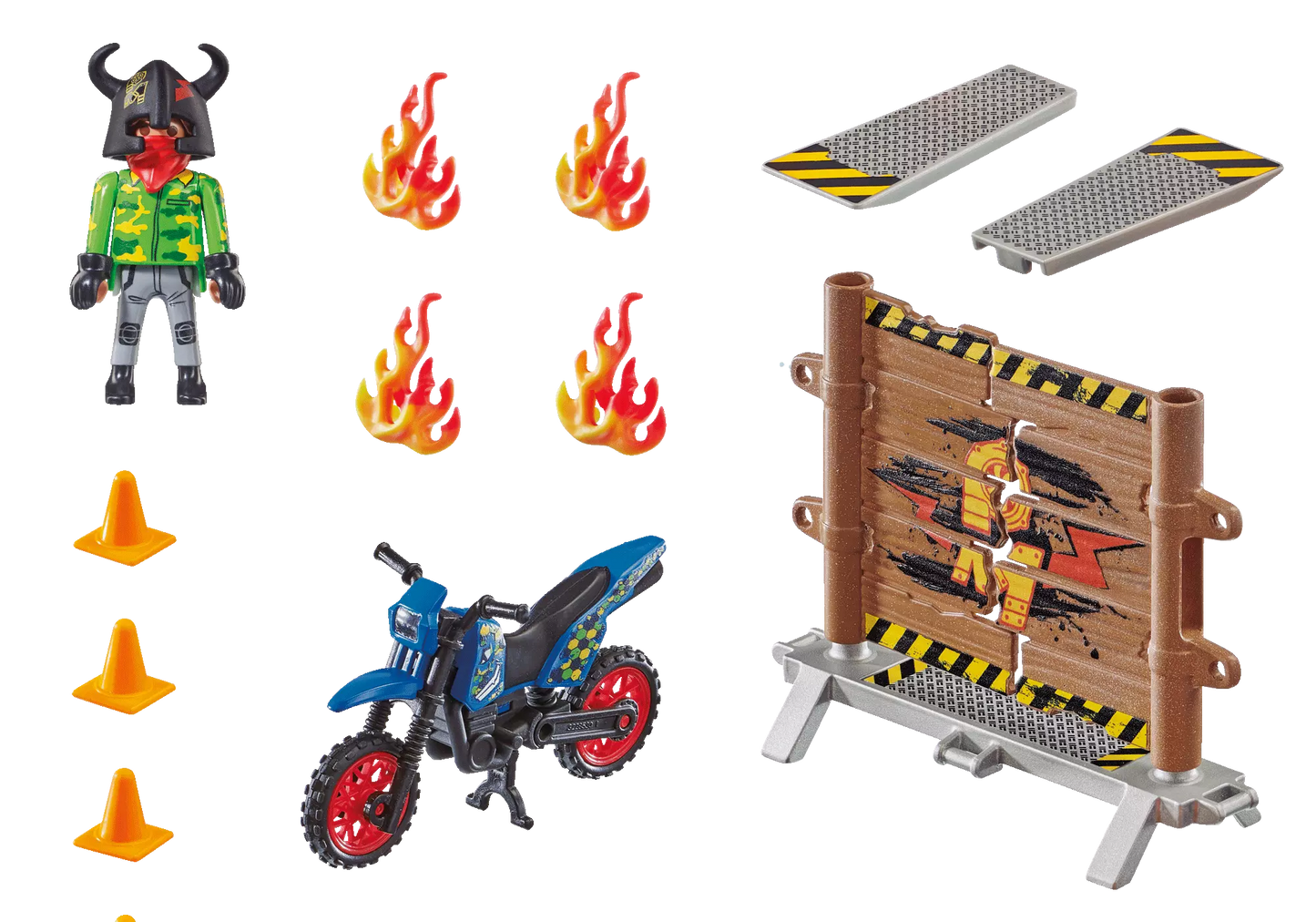 Playmobil 70553 Stunt Show Motorrad mit Feuerwand - plegobil
