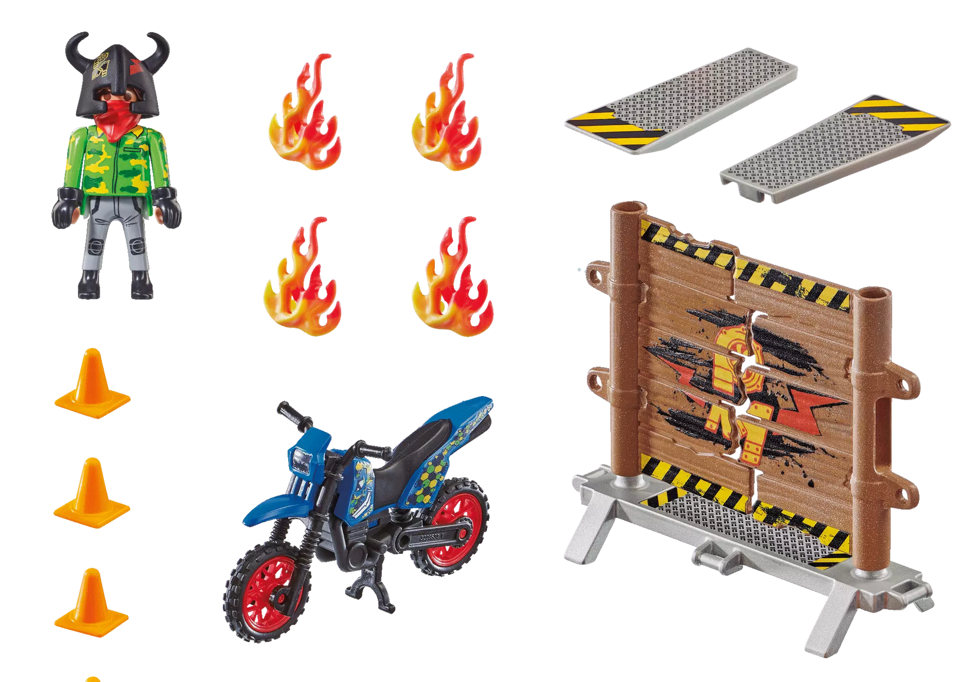 Playmobil 70553 Stunt Show Motorrad mit Feuerwand - plegobil