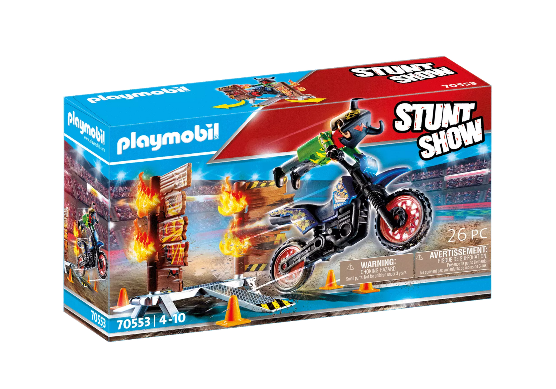 Playmobil 70553 Stunt Show Motorrad mit Feuerwand - plegobil