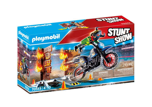 Playmobil 70553 Stunt Show Motorrad mit Feuerwand - plegobil