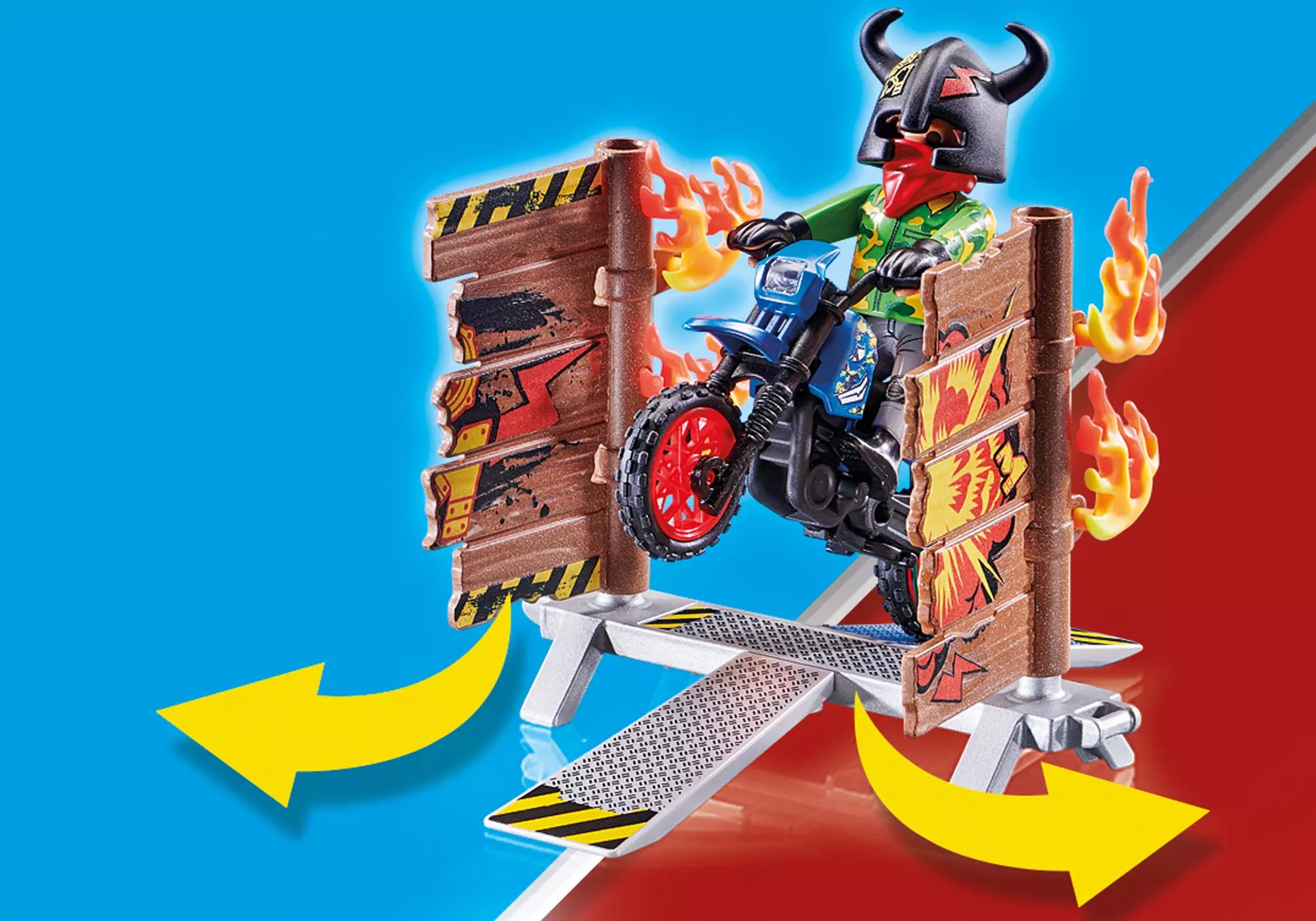 Playmobil 70553 Stunt Show Motorrad mit Feuerwand - plegobil