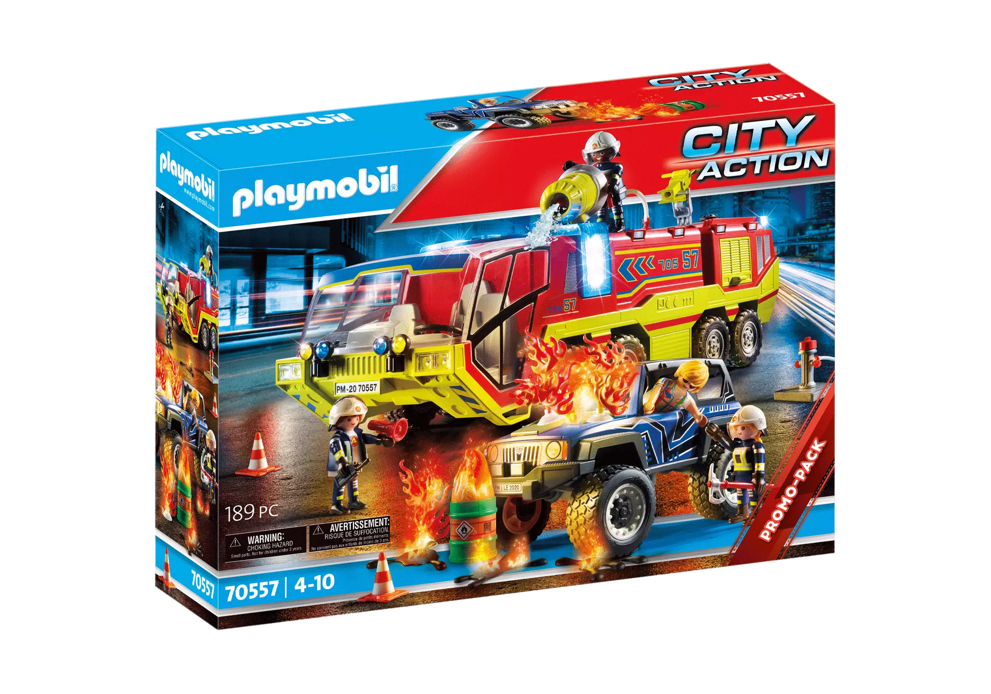 Playmobil 70557 City Action Promo Pack Feuerwehreinsatz mit Löschfahrzeug - plegobil