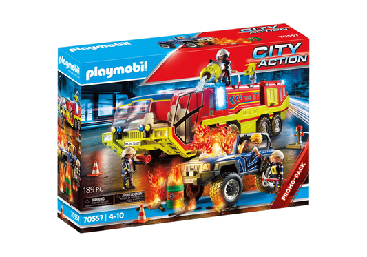 Playmobil 70557 City Action Promo Pack Feuerwehreinsatz mit Löschfahrzeug - plegobil