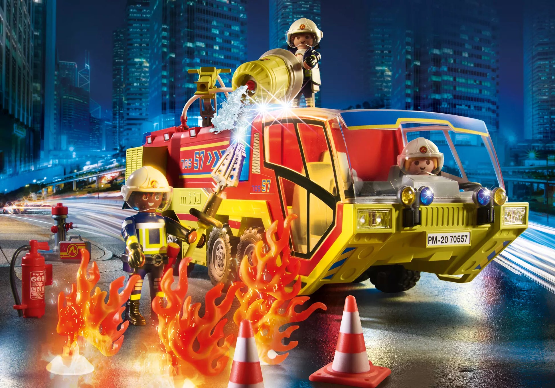 Playmobil 70557 City Action Promo Pack Feuerwehreinsatz mit Löschfahrzeug - plegobil