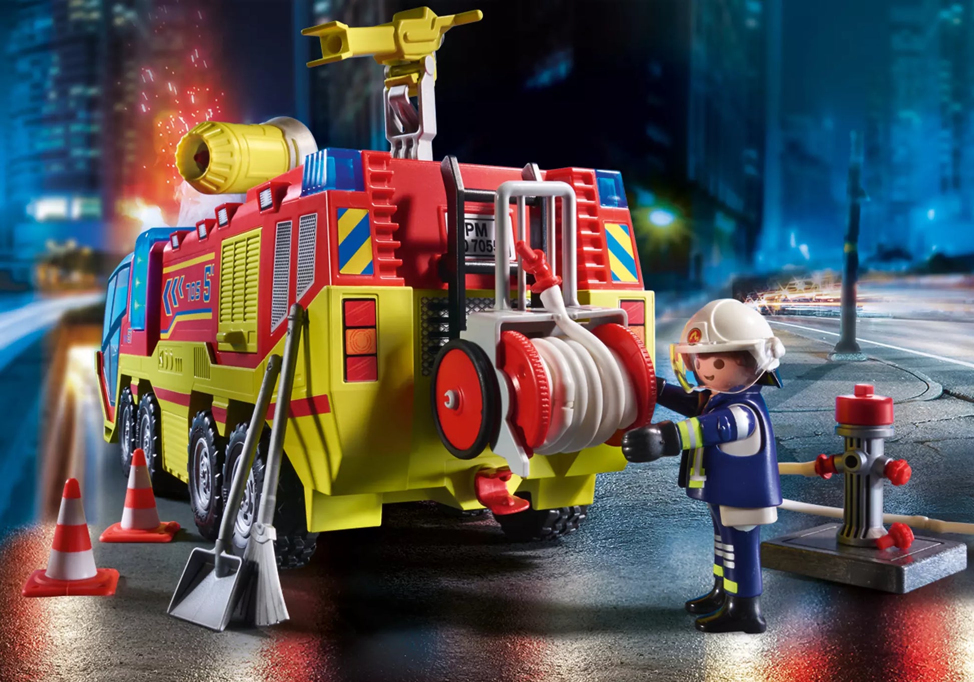 Playmobil 70557 City Action Promo Pack Feuerwehreinsatz mit Löschfahrzeug - plegobil
