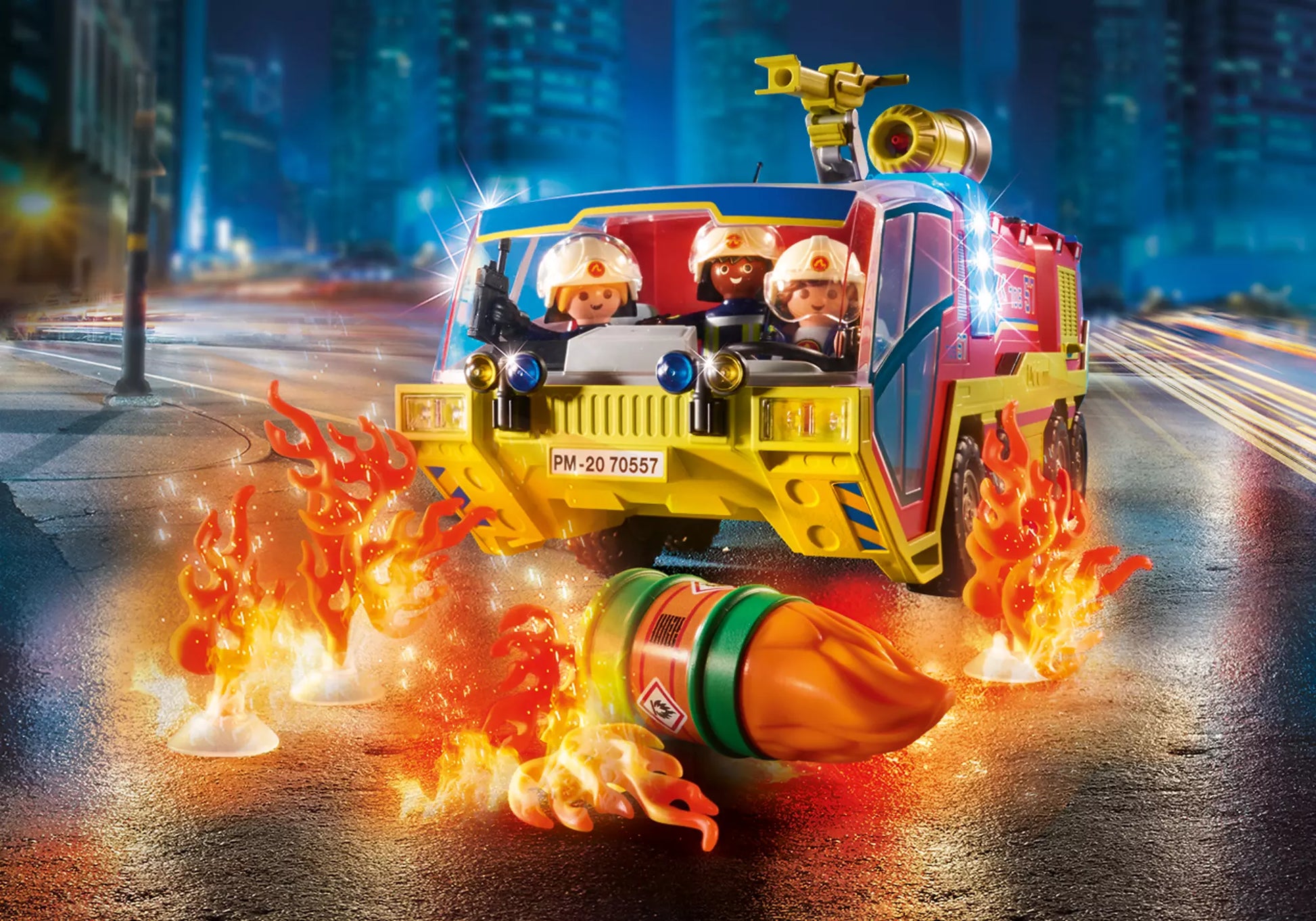 Playmobil 70557 City Action Promo Pack Feuerwehreinsatz mit Löschfahrzeug - plegobil