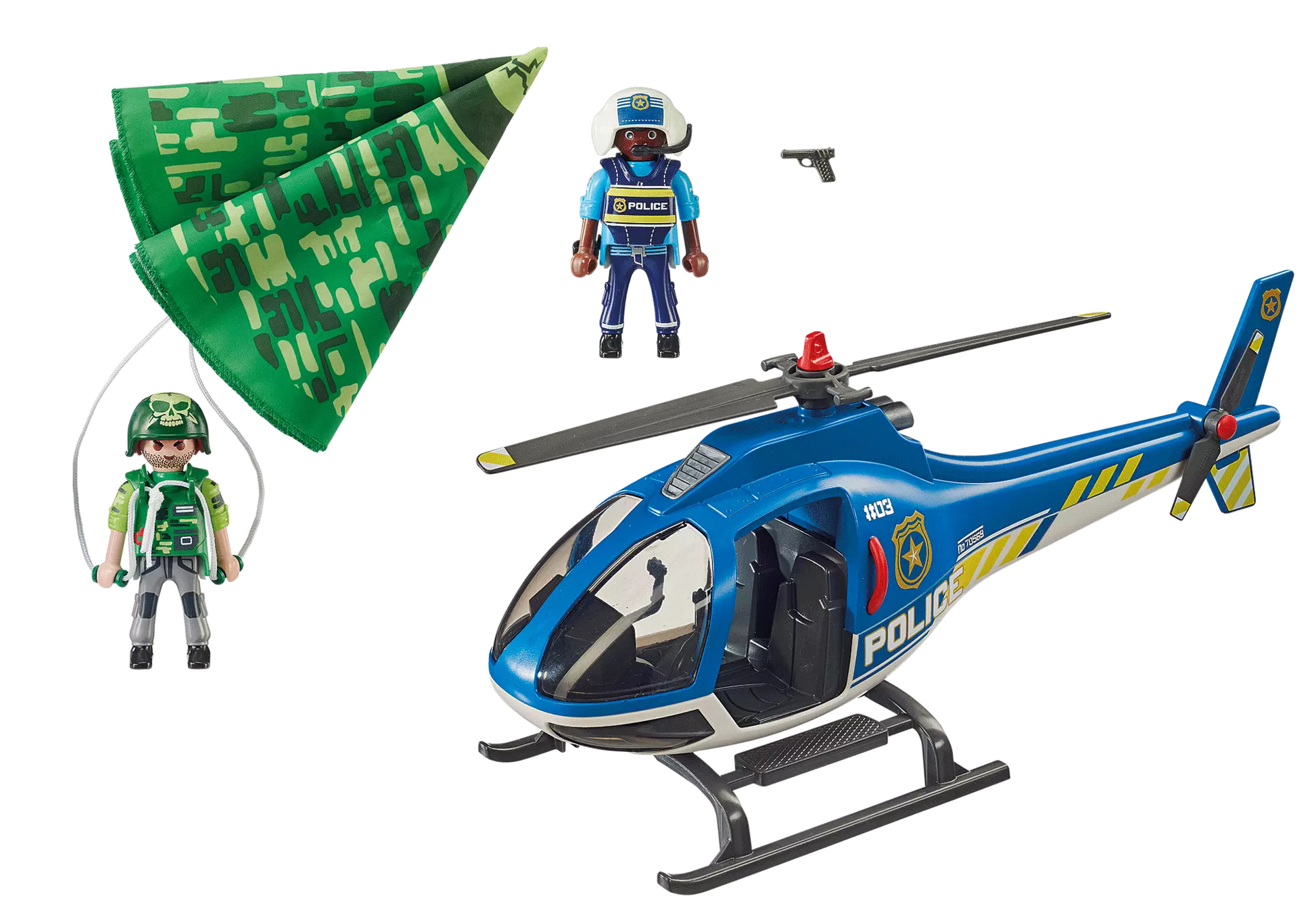Playmobil 70569 City Action Polizei-Hubschrauber: Fallschirm-Verfolgung - plegobil