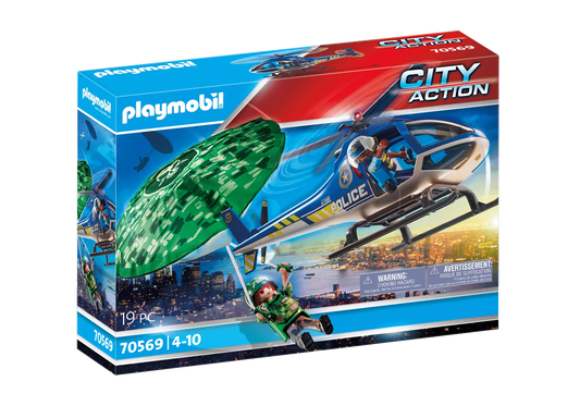 Playmobil 70569 City Action Polizei-Hubschrauber: Fallschirm-Verfolgung - plegobil