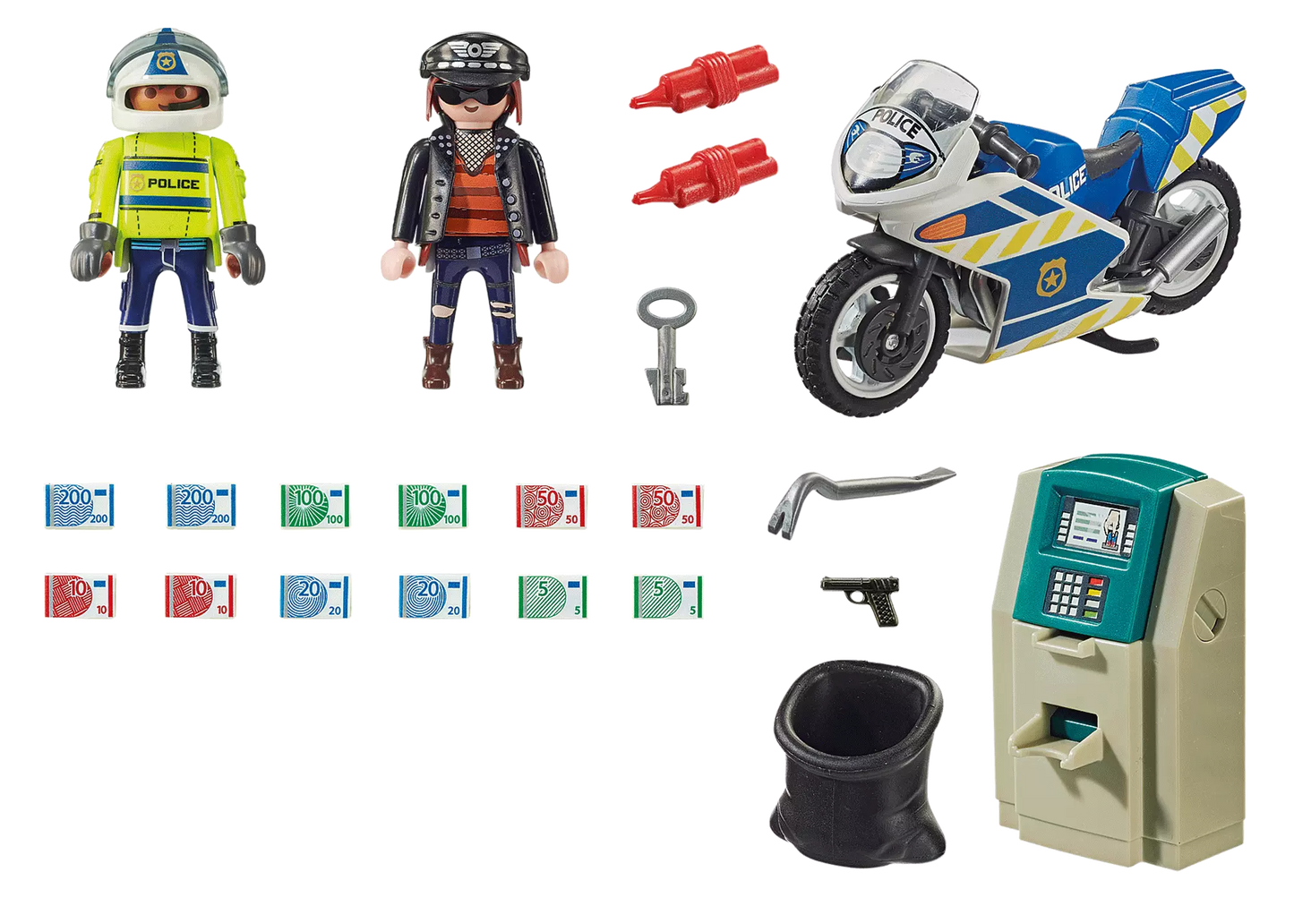 Playmobil 70572 City Action Polizei-Motorrad: Verfolgung des Geldräubers - plegobil