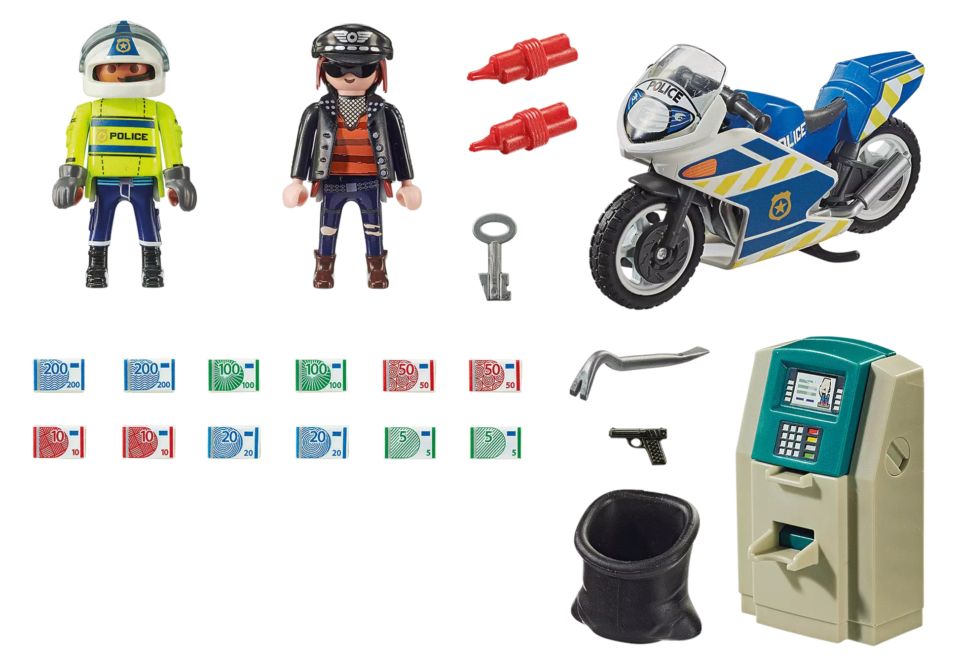 Playmobil 70572 City Action Polizei-Motorrad: Verfolgung des Geldräubers - plegobil