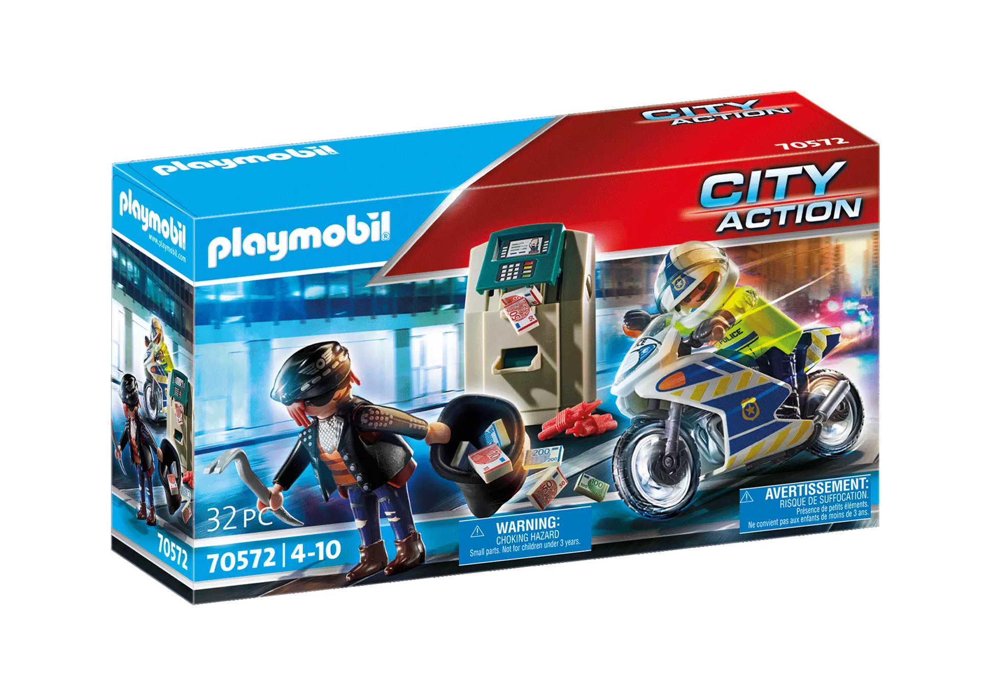 Playmobil 70572 City Action Polizei-Motorrad: Verfolgung des Geldräubers - plegobil