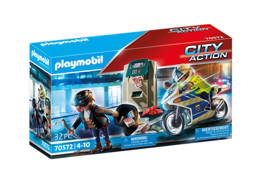 Playmobil 70572 City Action Polizei-Motorrad: Verfolgung des Geldräubers - plegobil
