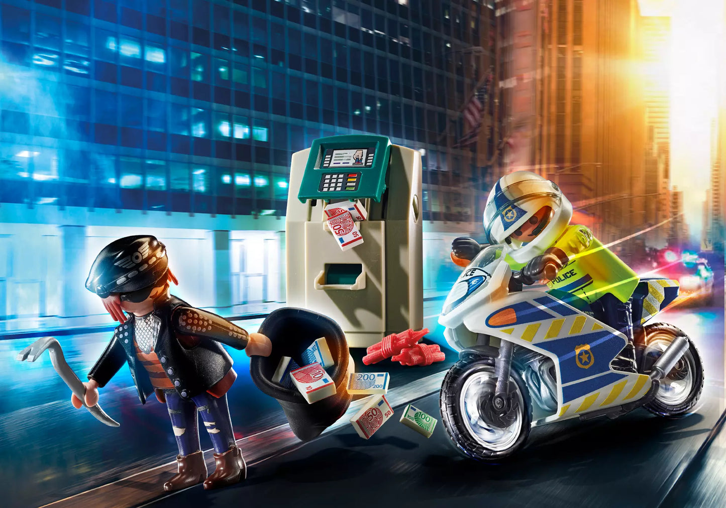 Playmobil 70572 City Action Polizei-Motorrad: Verfolgung des Geldräubers - plegobil