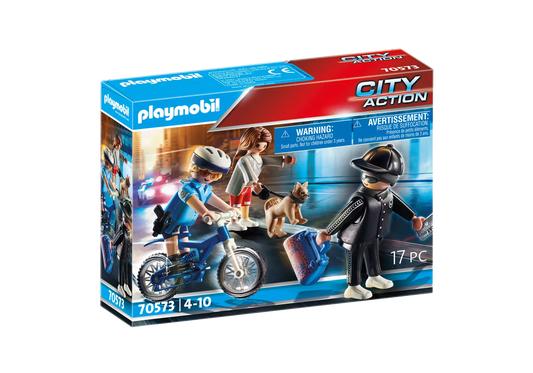 Playmobil 70573 City Action Polizei-Fahrrad: Verfolgung des Taschendiebs - plegobil