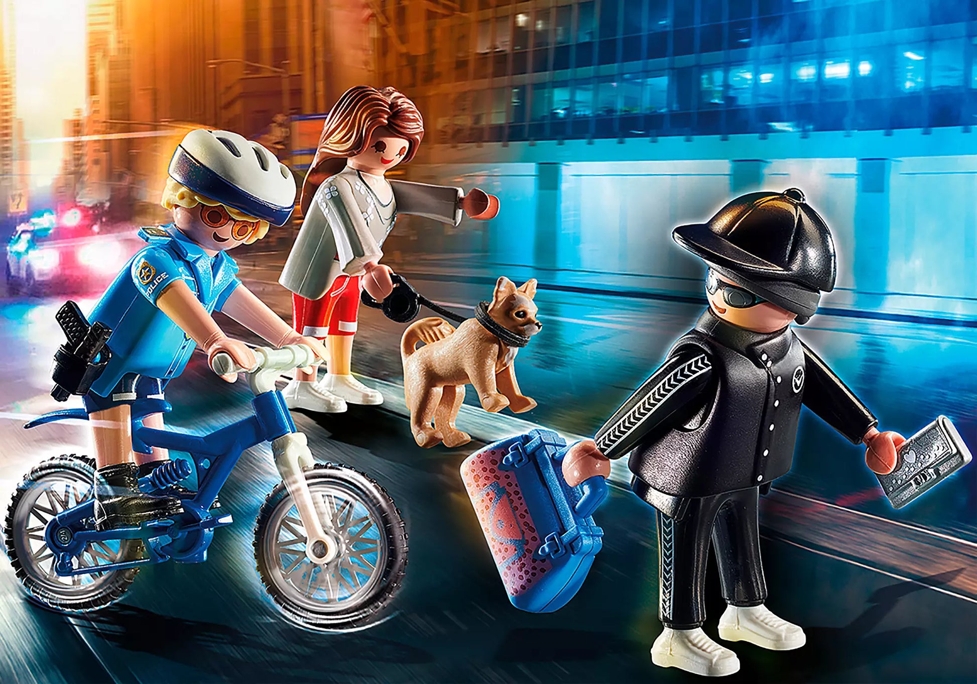 Playmobil 70573 City Action Polizei-Fahrrad: Verfolgung des Taschendiebs - plegobil
