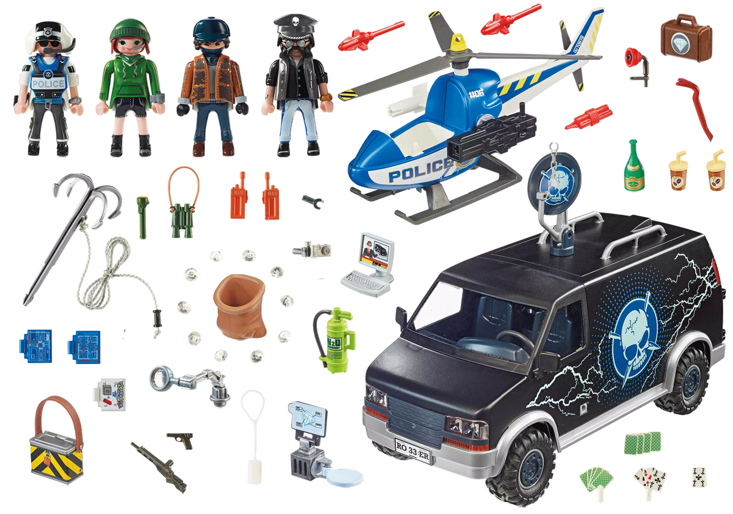 Playmobil 70575 City Action Polizei-Helikopter: Verfolgung des Fluchtfahrzeugs - plegobil