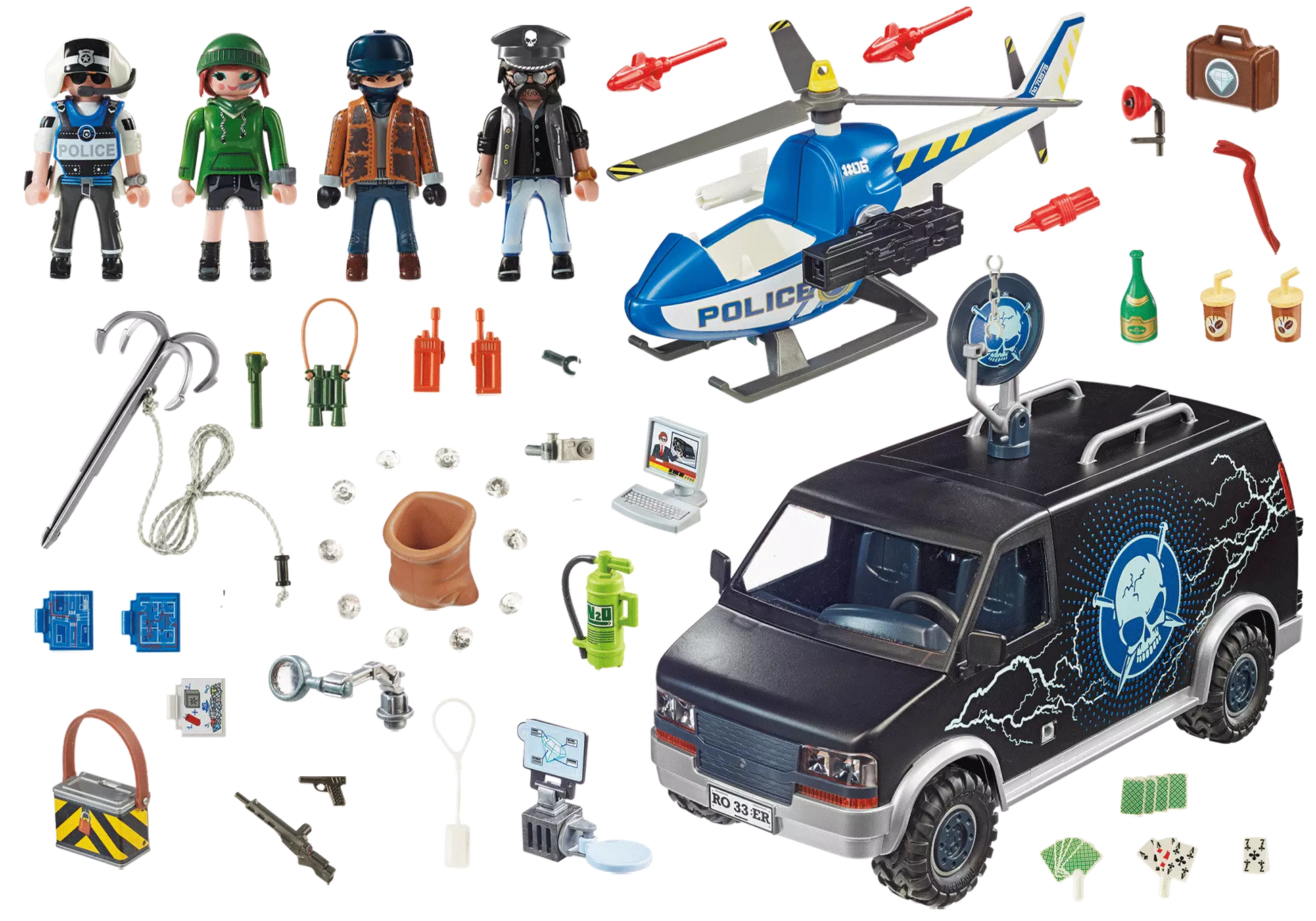 Playmobil 70575 City Action Polizei-Helikopter: Verfolgung des Fluchtfahrzeugs - plegobil