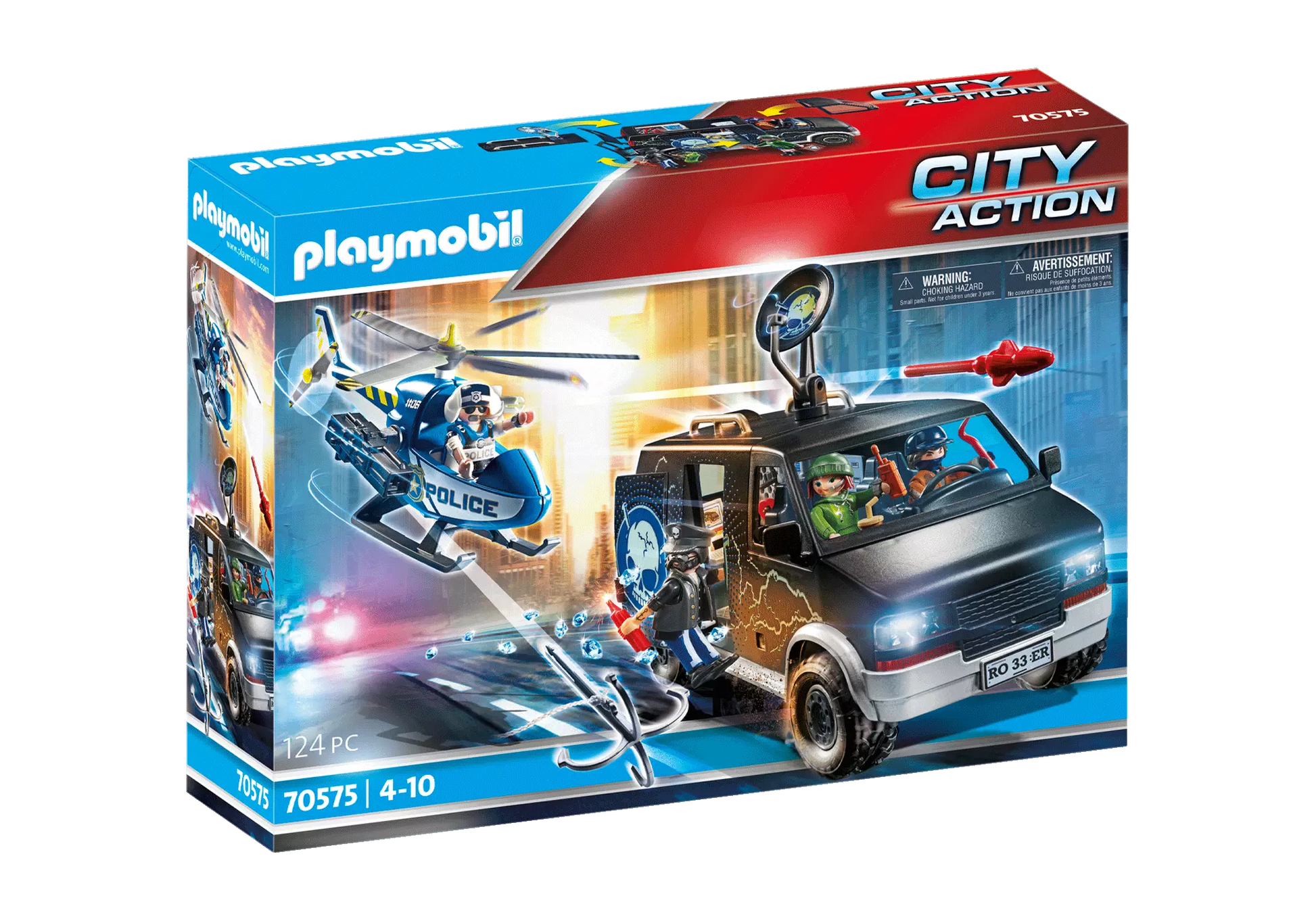 Playmobil 70575 City Action Polizei-Helikopter: Verfolgung des Fluchtfahrzeugs - plegobil
