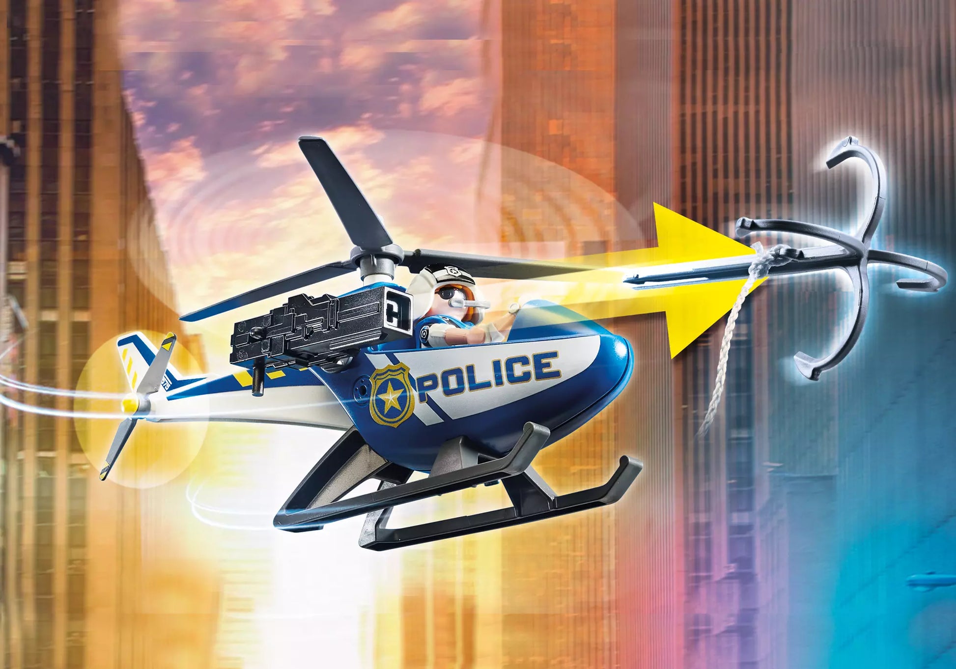 Playmobil 70575 City Action Polizei-Helikopter: Verfolgung des Fluchtfahrzeugs - plegobil