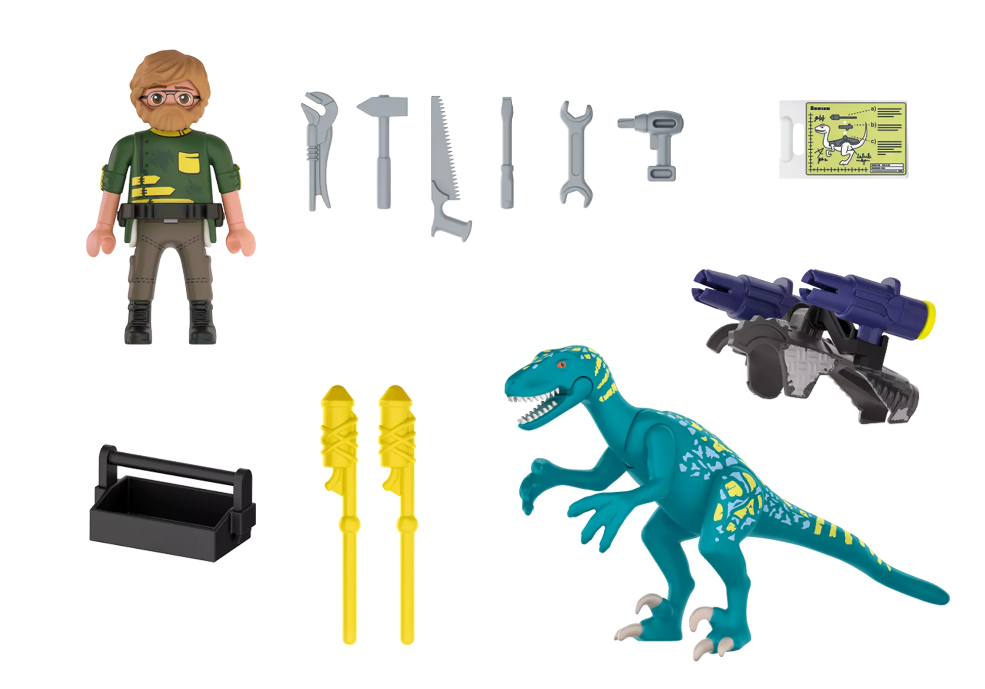 Playmobil 70629 Dino Rise Uncle Rob: Aufrüstung zum Kampf - plegobil