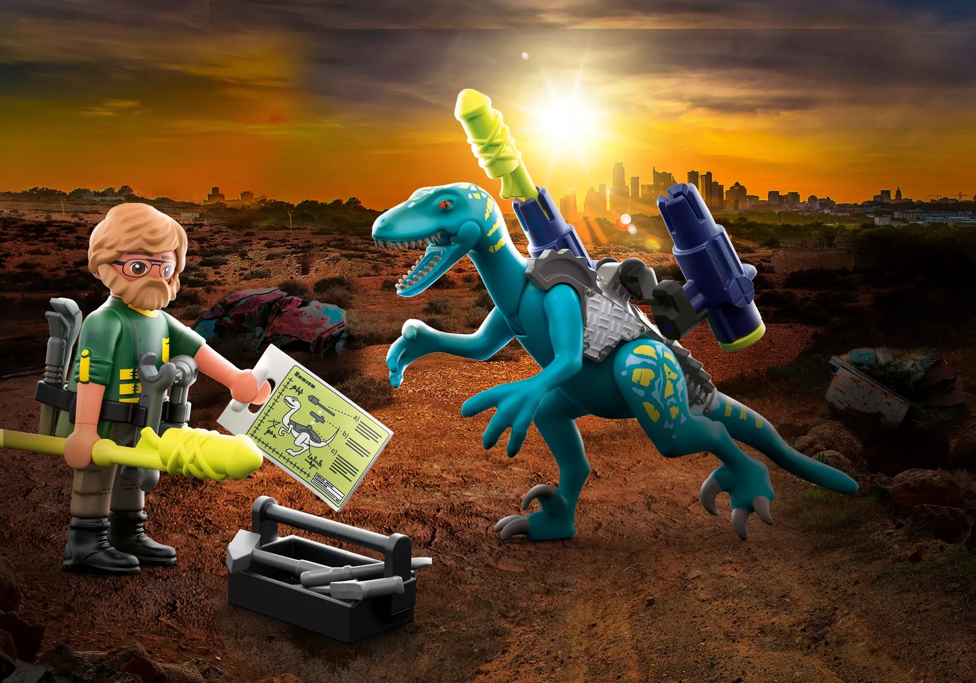 Playmobil 70629 Dino Rise Uncle Rob: Aufrüstung zum Kampf - plegobil