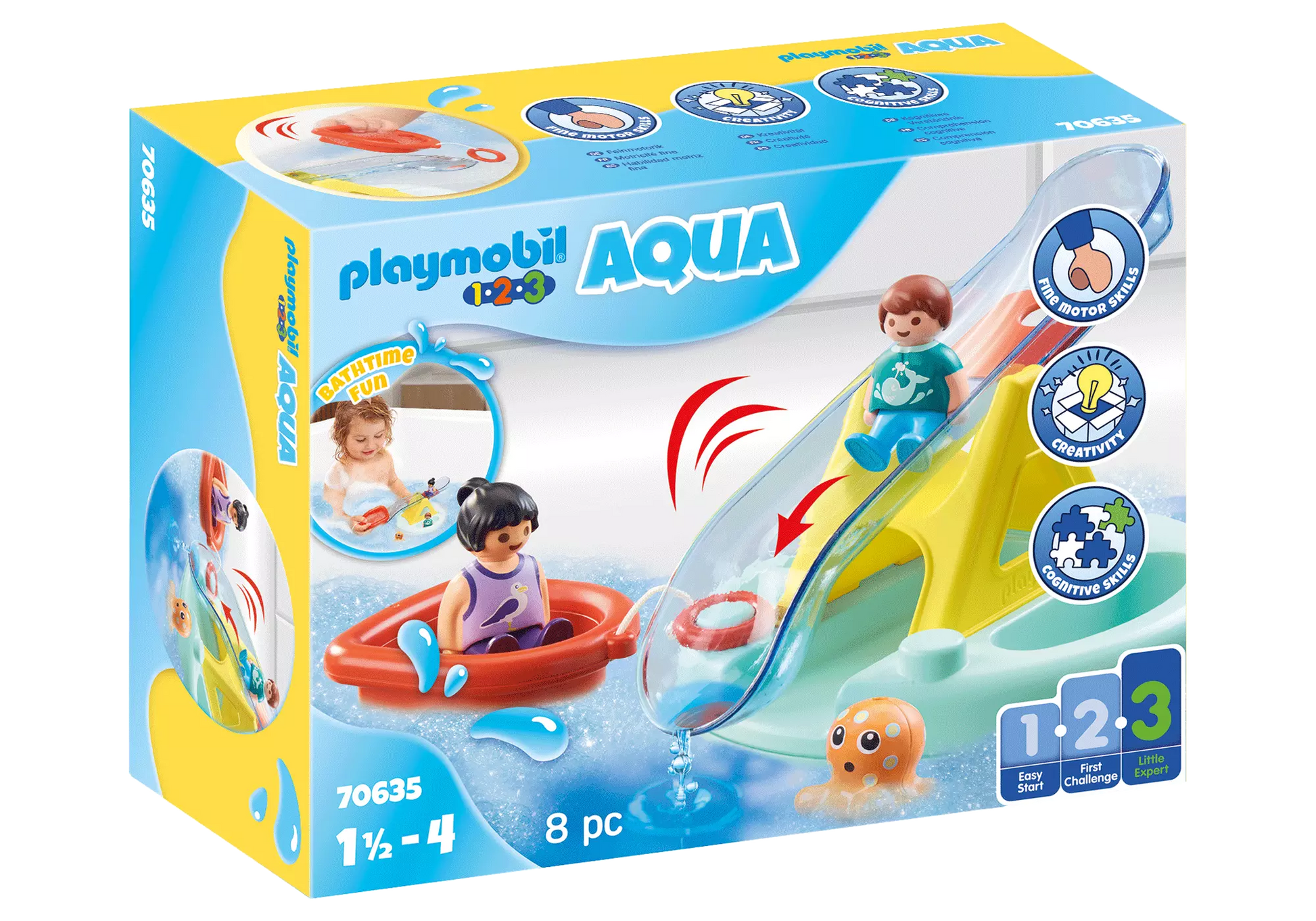 Playmobil 70635 1-2-3 Aqua Badeinsel mit Wasserrutsche - plegobil