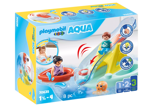 Playmobil 70635 1-2-3 Aqua Badeinsel mit Wasserrutsche - plegobil