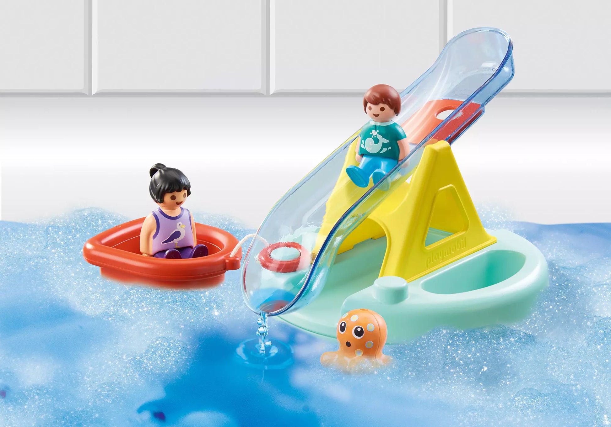 Playmobil 70635 1-2-3 Aqua Badeinsel mit Wasserrutsche - plegobil