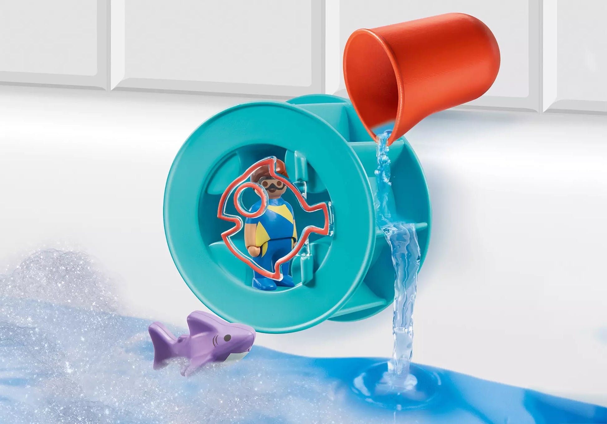 Playmobil 70636 1-2-3 Aqua Wasserwirbelrad mit Babyhai - plegobil