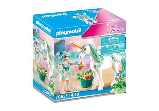Playmobil 70655 Fairies Einhorn mit Fütter-Fee - plegobil