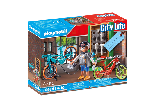 Playmobil 70674 City Life Geschenkset E-Bike-Werkstatt - plegobil