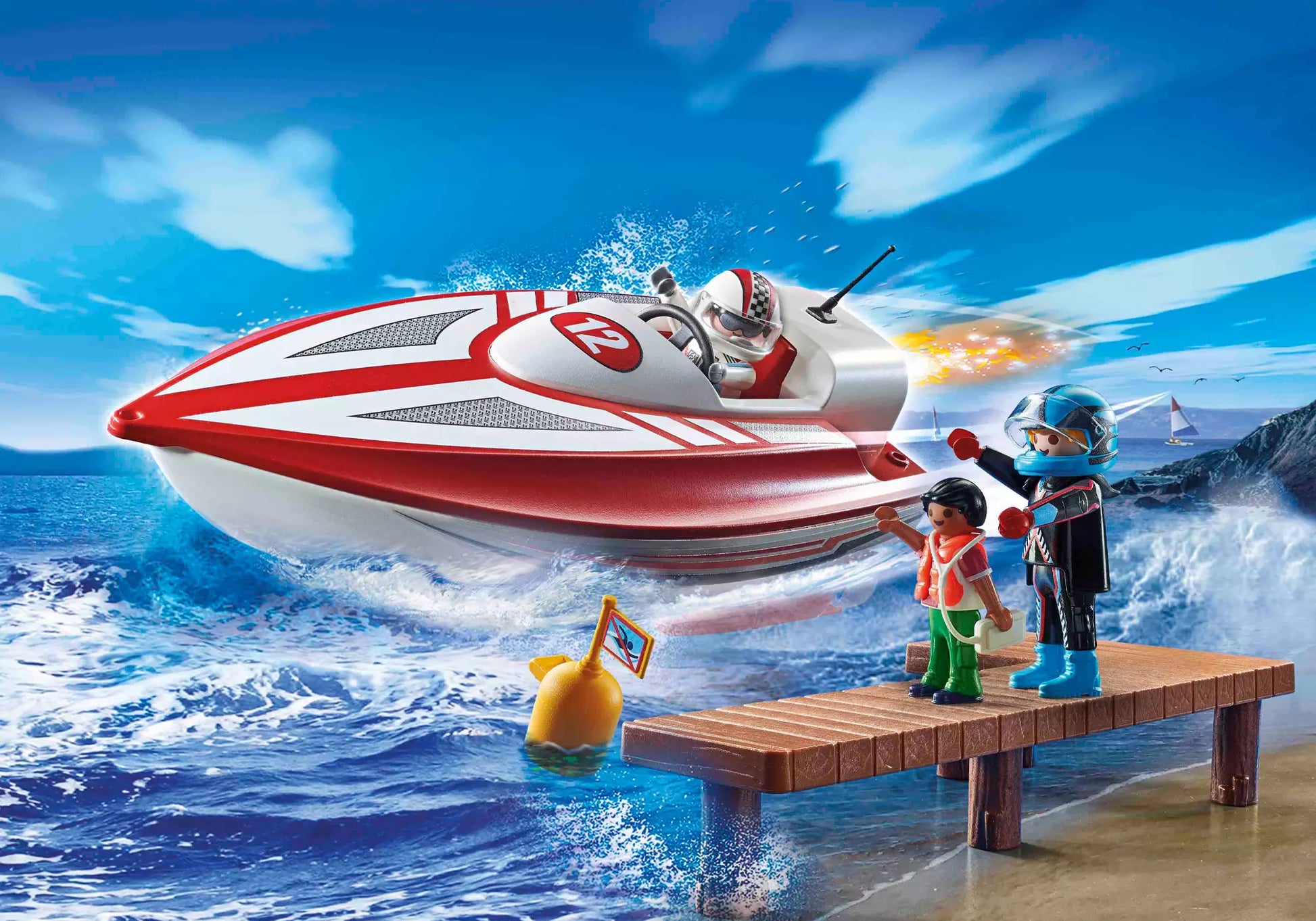 Playmobil 70744 Sports & Action Promo Pack Speedboot mit Unterwassermotor - plegobil