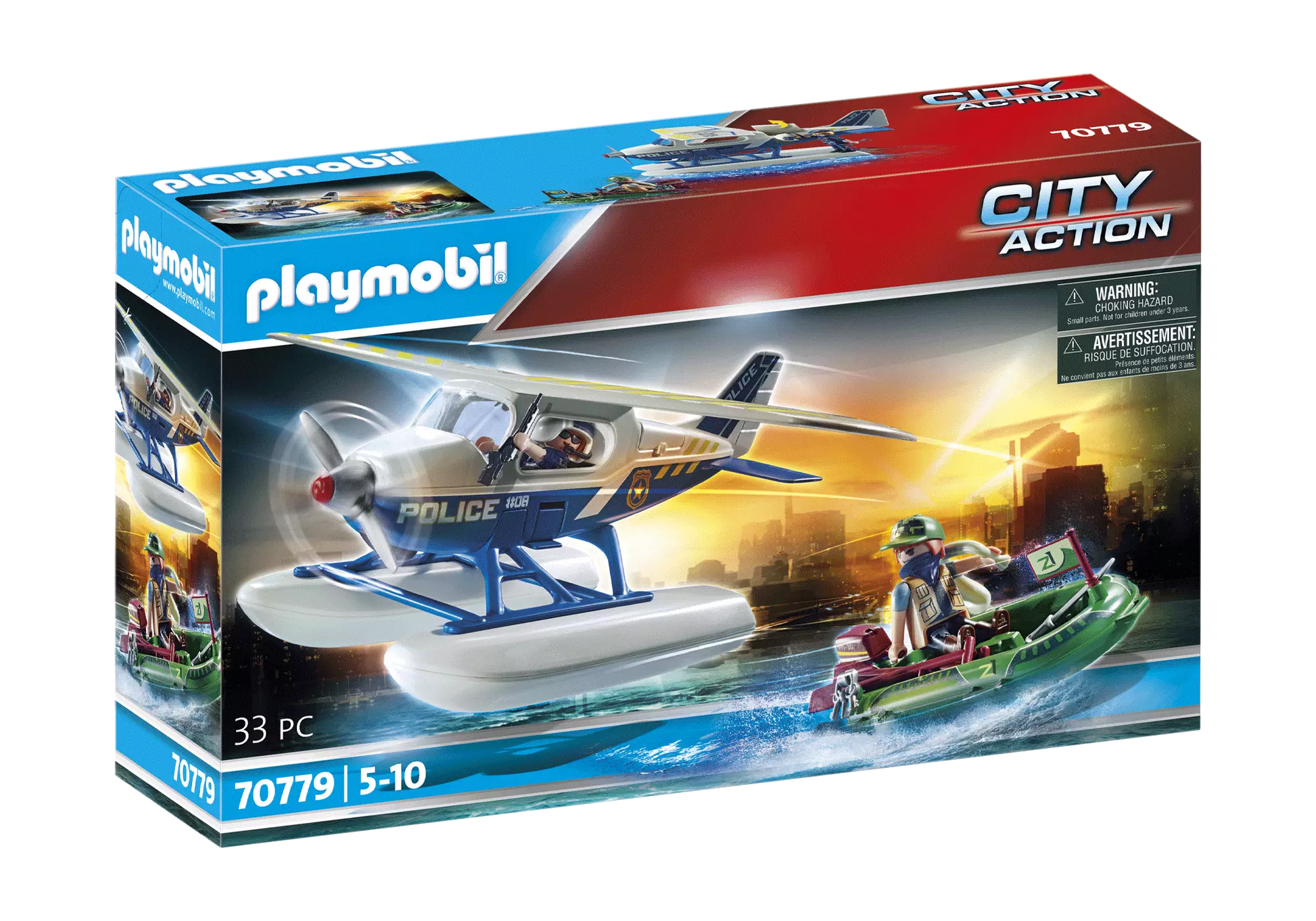 Playmobil 70779 City Action Polizei-Wasserflugzeug: Schmuggler-Verfolgung - plegobil