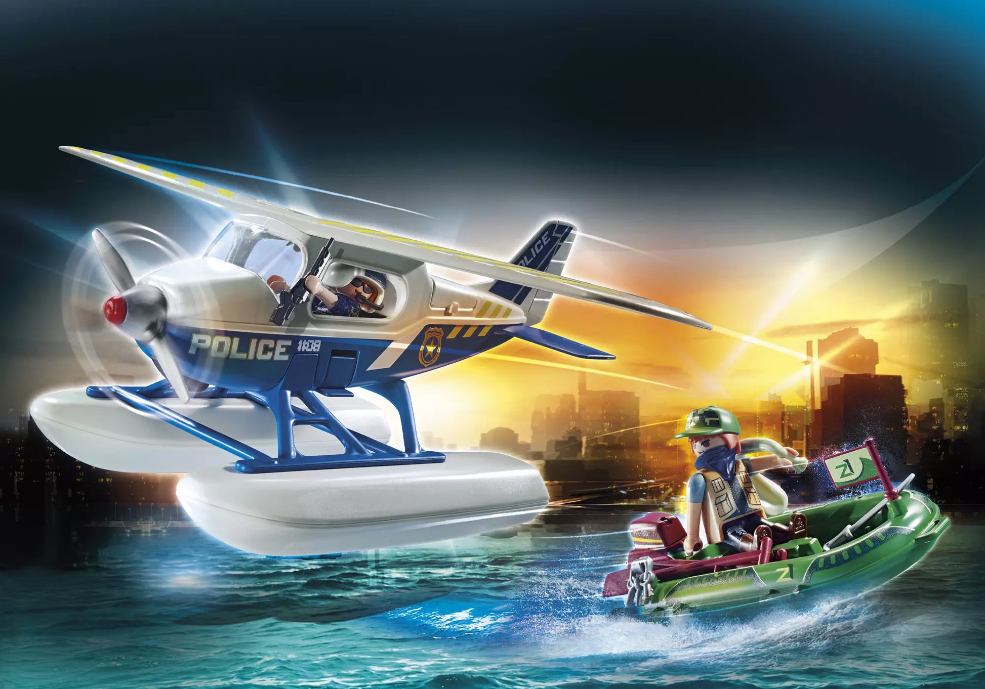 Playmobil 70779 City Action Polizei-Wasserflugzeug: Schmuggler-Verfolgung - plegobil