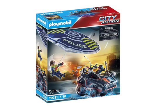 Playmobil 70781 City Action Polizei-Fallschirm: Verfolgung des Amphibien-Fahrzeugs - plegobil