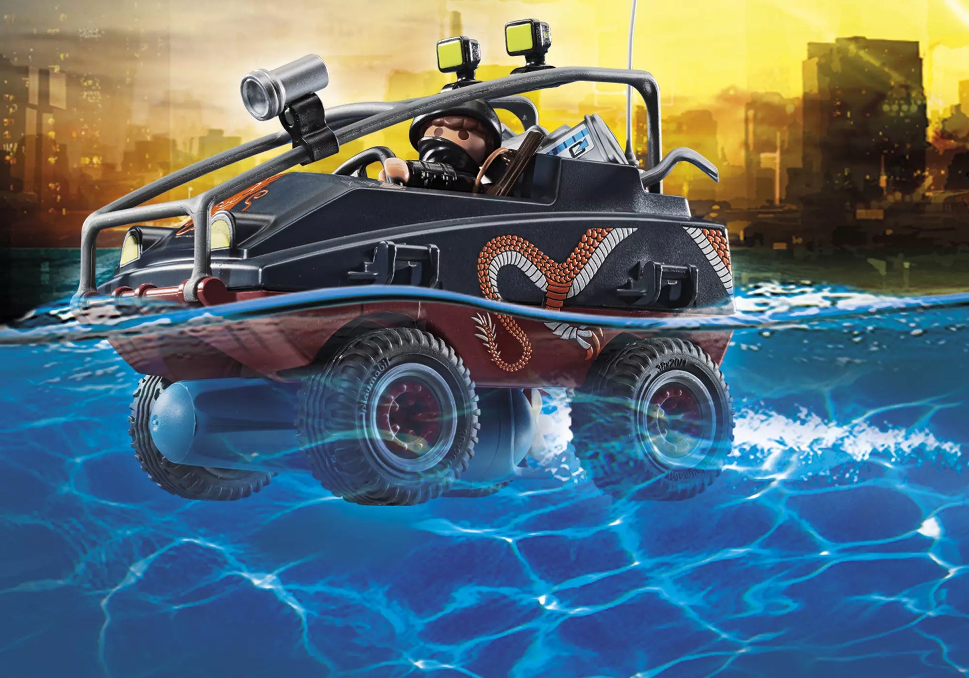 Playmobil 70781 City Action Polizei-Fallschirm: Verfolgung des Amphibien-Fahrzeugs - plegobil