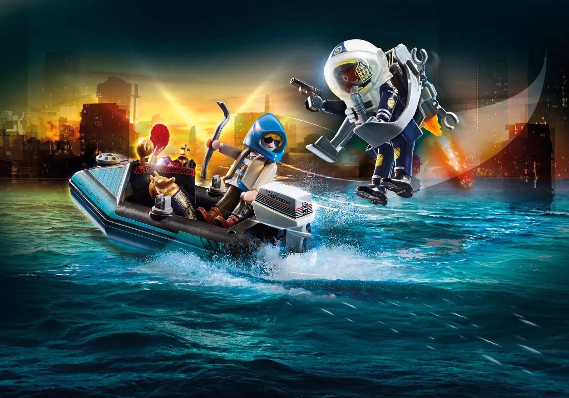 Playmobil 70782 City Action Polizei-Jetpack: Festnahme des Kunsträubers - plegobil