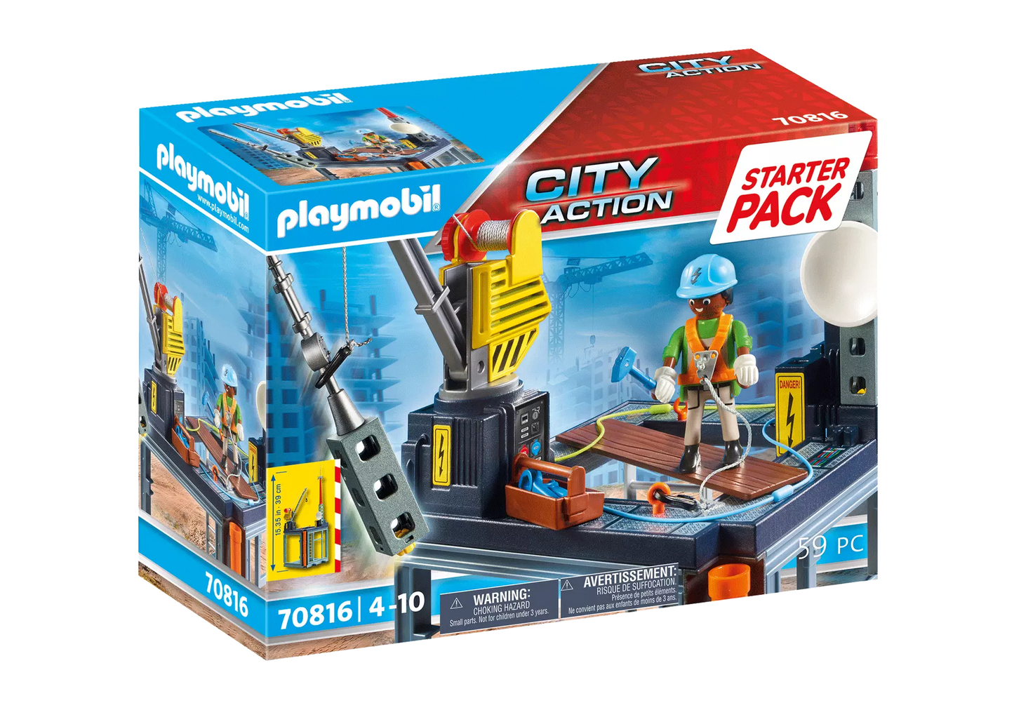 Playmobil 70816 City Action Starter Pack Baustelle mit Seilwinde - plegobil
