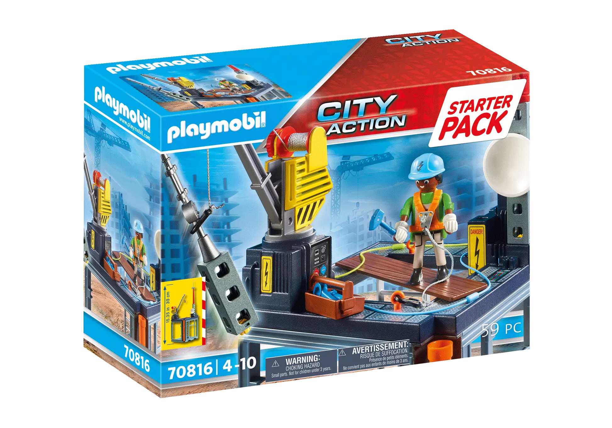 Playmobil 70816 City Action Starter Pack Baustelle mit Seilwinde - plegobil