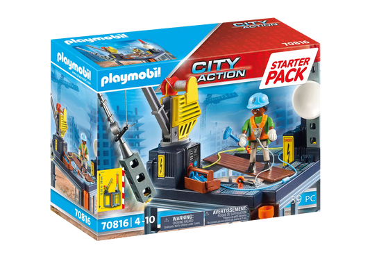 Playmobil 70816 City Action Starter Pack Baustelle mit Seilwinde - plegobil