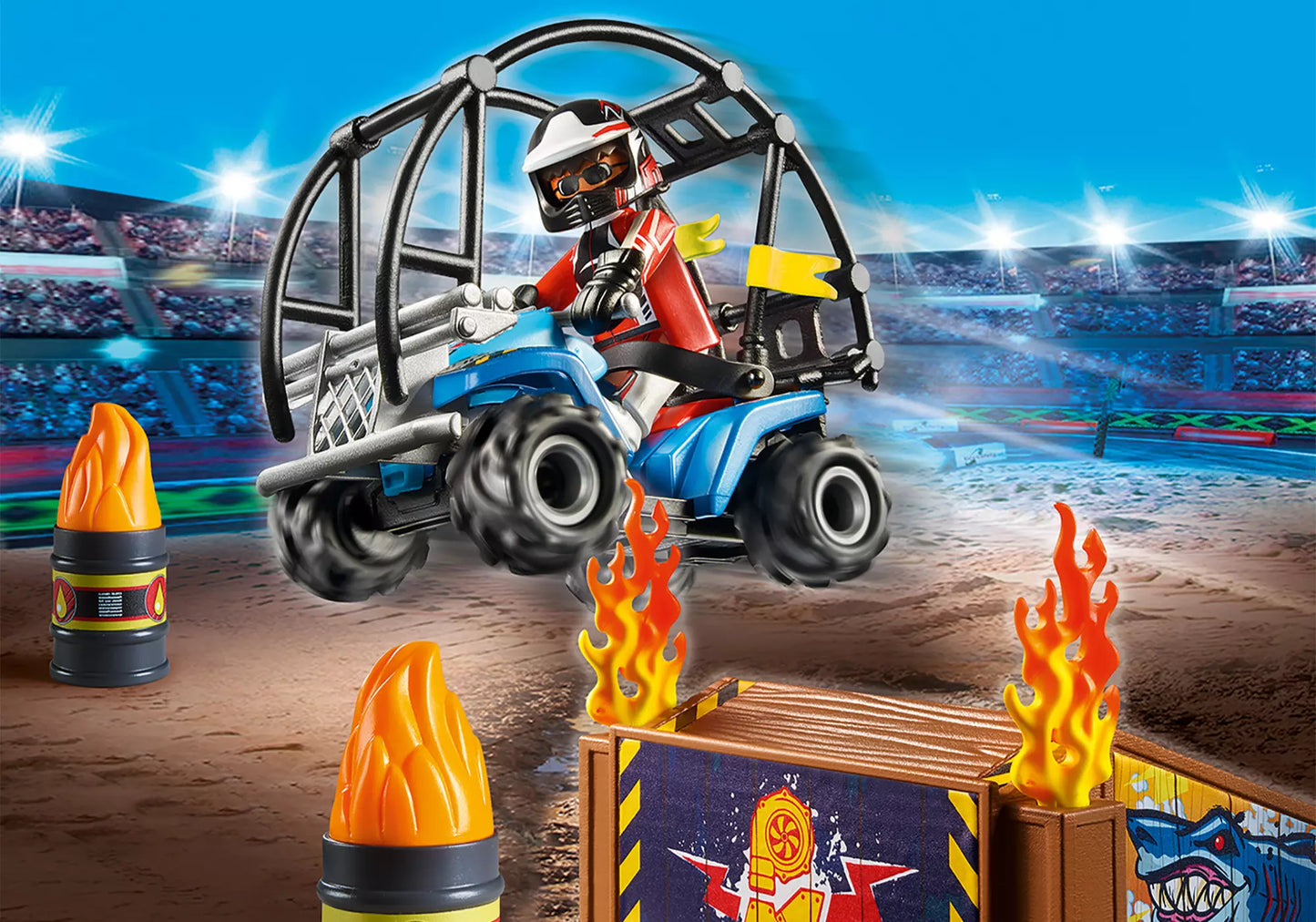 Playmobil 70820 Stunt Show Starter Pack Quad mit Feuerrampe - plegobil
