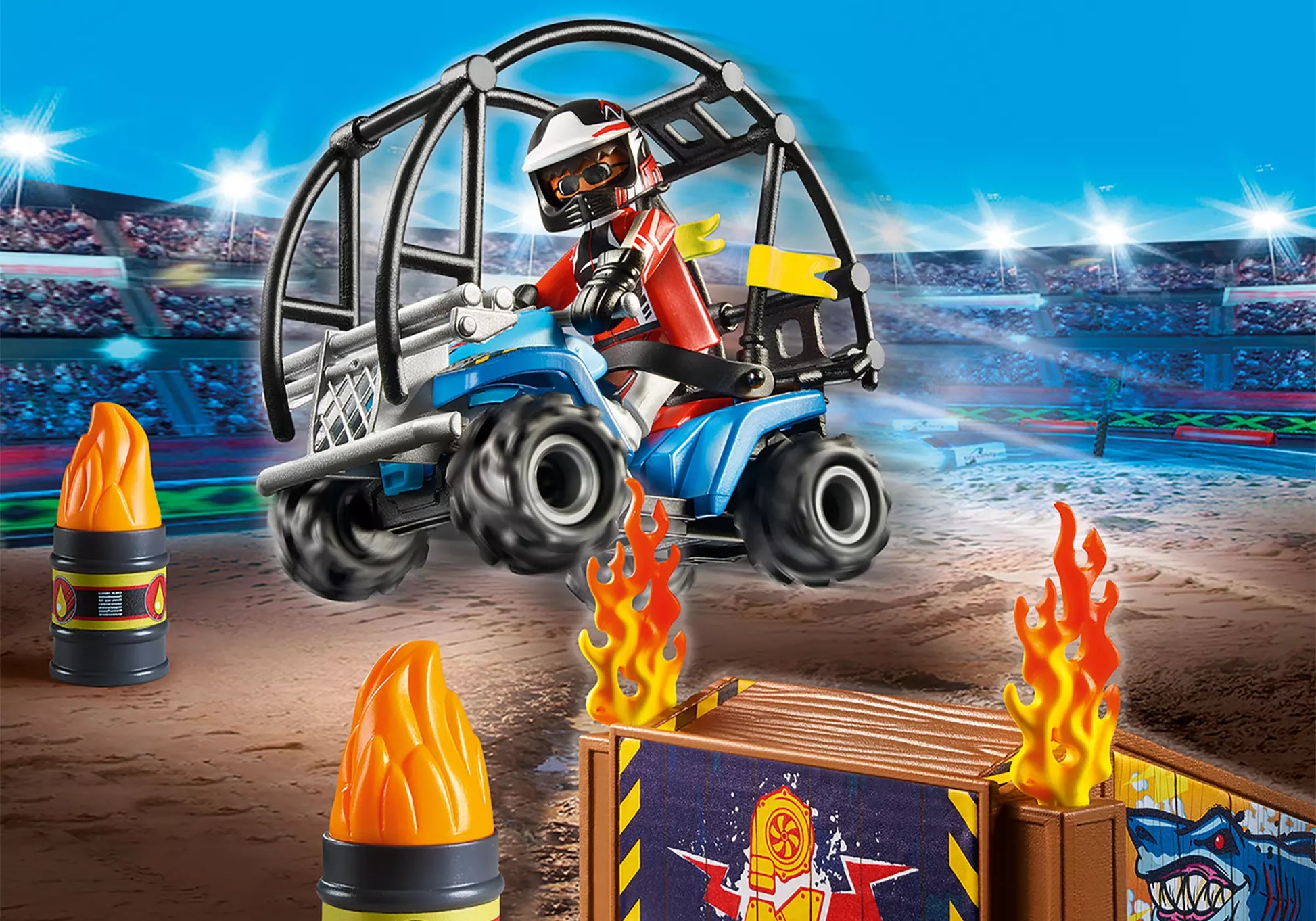 Playmobil 70820 Stunt Show Starter Pack Quad mit Feuerrampe - plegobil